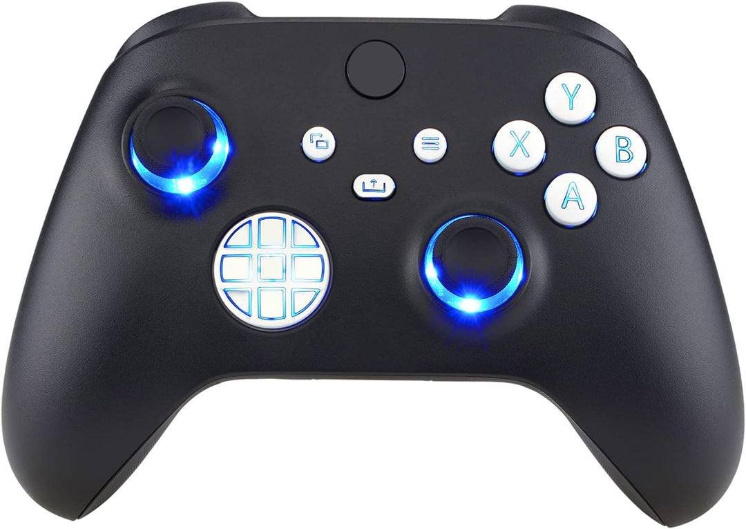 eXtremeRate Leuchttasten für Xbox Series X/S Controller, Custom Ersatz Knöpfe DTF LED Kit Tasten D-p
