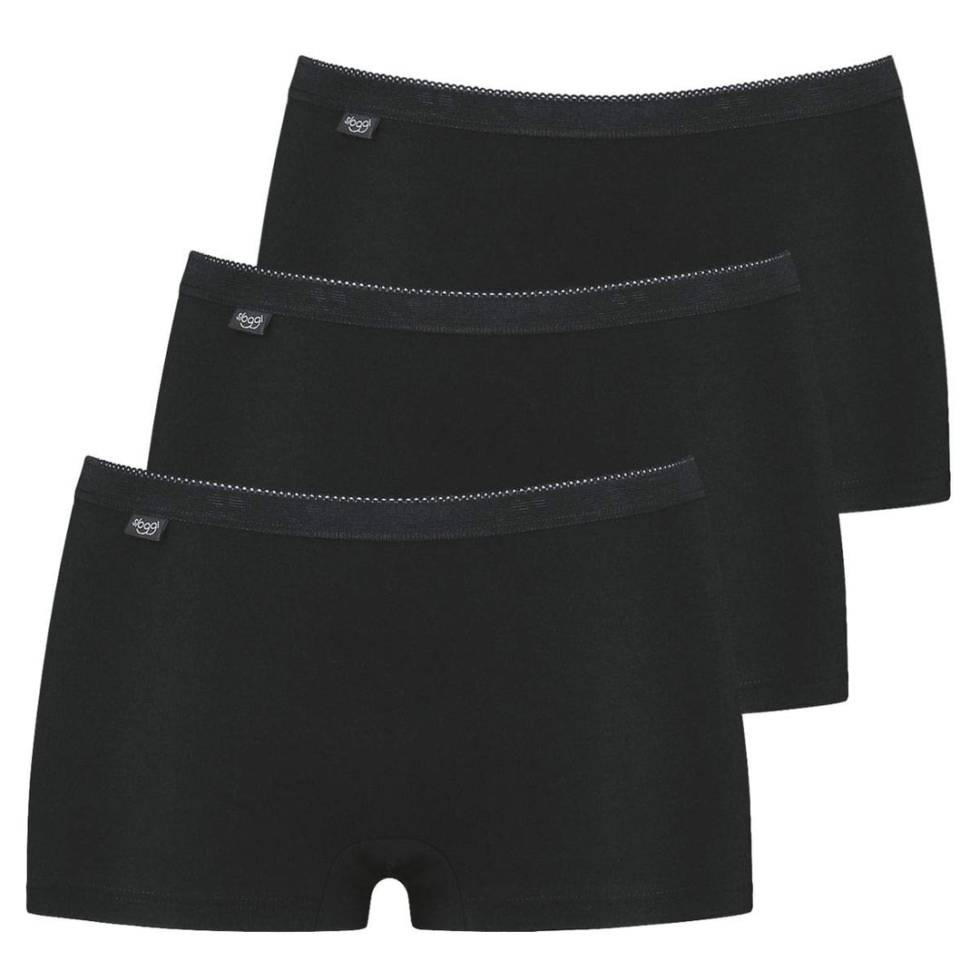Sloggi Damen Basic+ Short Panty 48 3x Schwarz (Black 0004), 48 3x Schwarz (Black 0004)