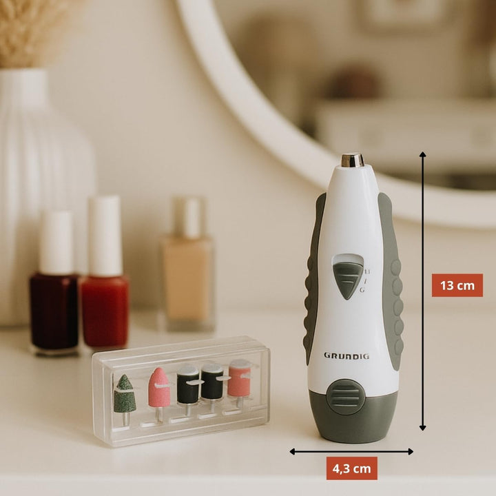 Grundig Nagelfräser 5-in-1 - Maniküre Set Elektrisch mit 5 Aufsätzen - Elektrische Nagelfeile und Na