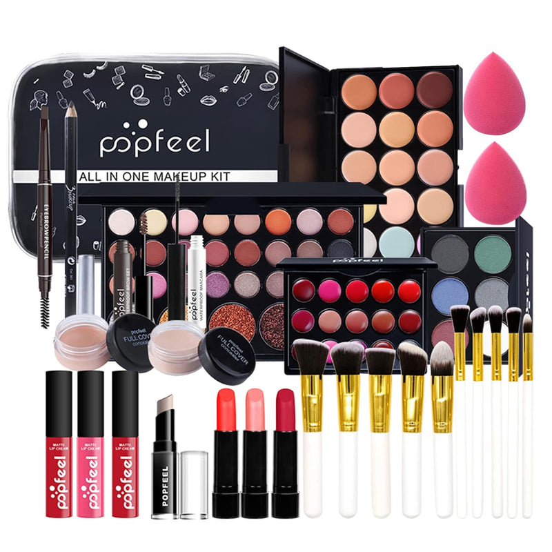 30St Schminkkasten Make-Up Set, Professionelles Kosmetische Schmink Set mit Lidschatten Lippengloss