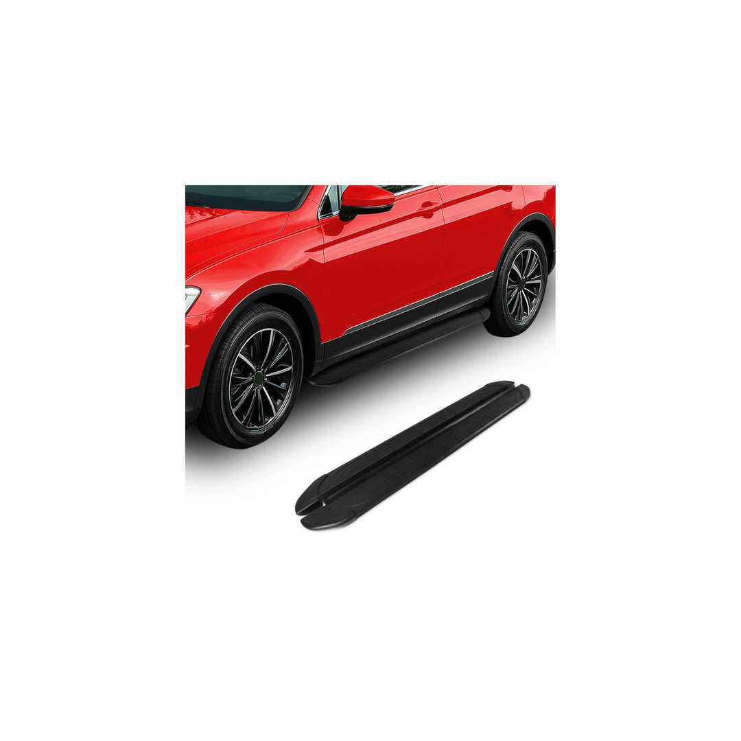 OMAC Trittbretter Seitenschweller für Kia Sportage 2004-2010 Aluminium Schwarz 2tlg APA / Schwarz Sp
