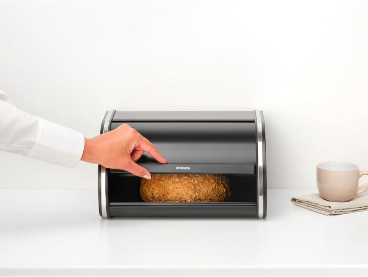 Brabantia Rollbrotkasten - Kompakte Aufbewahrungsbox für Brot, Bagels und Brötchen auf der Arbeitspl