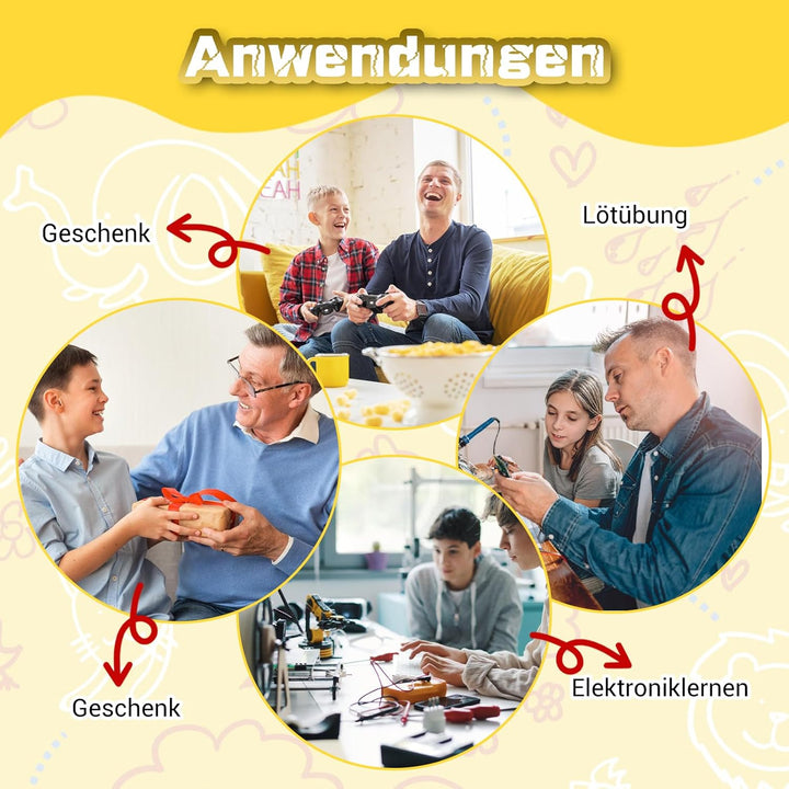 7 in 1 Spielekonsole Löten Bausatz, BANRIA 7 Spielearten Handheld Game Console Lötprojekt Kit mit Ve