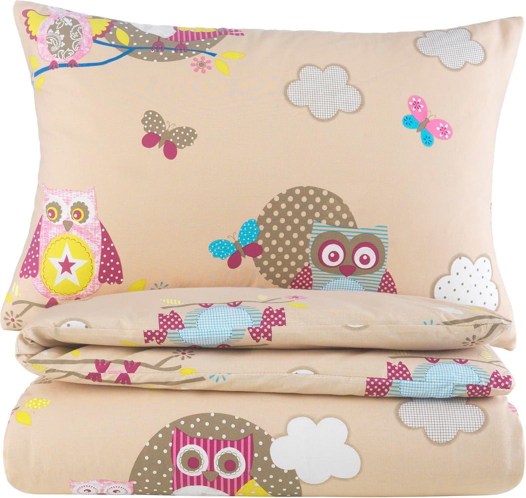 Kinder Baby Bettwäsche Set für Mädchen und Jungen | 100x135 cm + 40x60 cm | 100% Baumwolle Renforcé