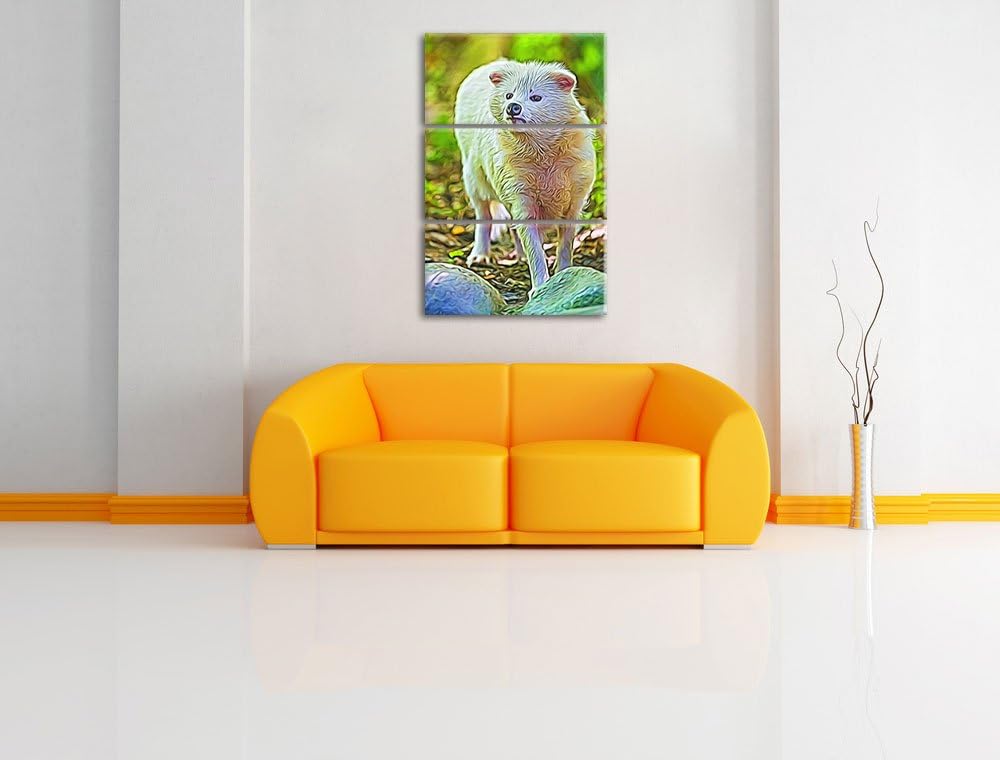 niedlicher Polarfuchs NewArt 3-Teiler Leinwandbild 120x80 Bild auf Leinwand, XXL riesige Bilder fert