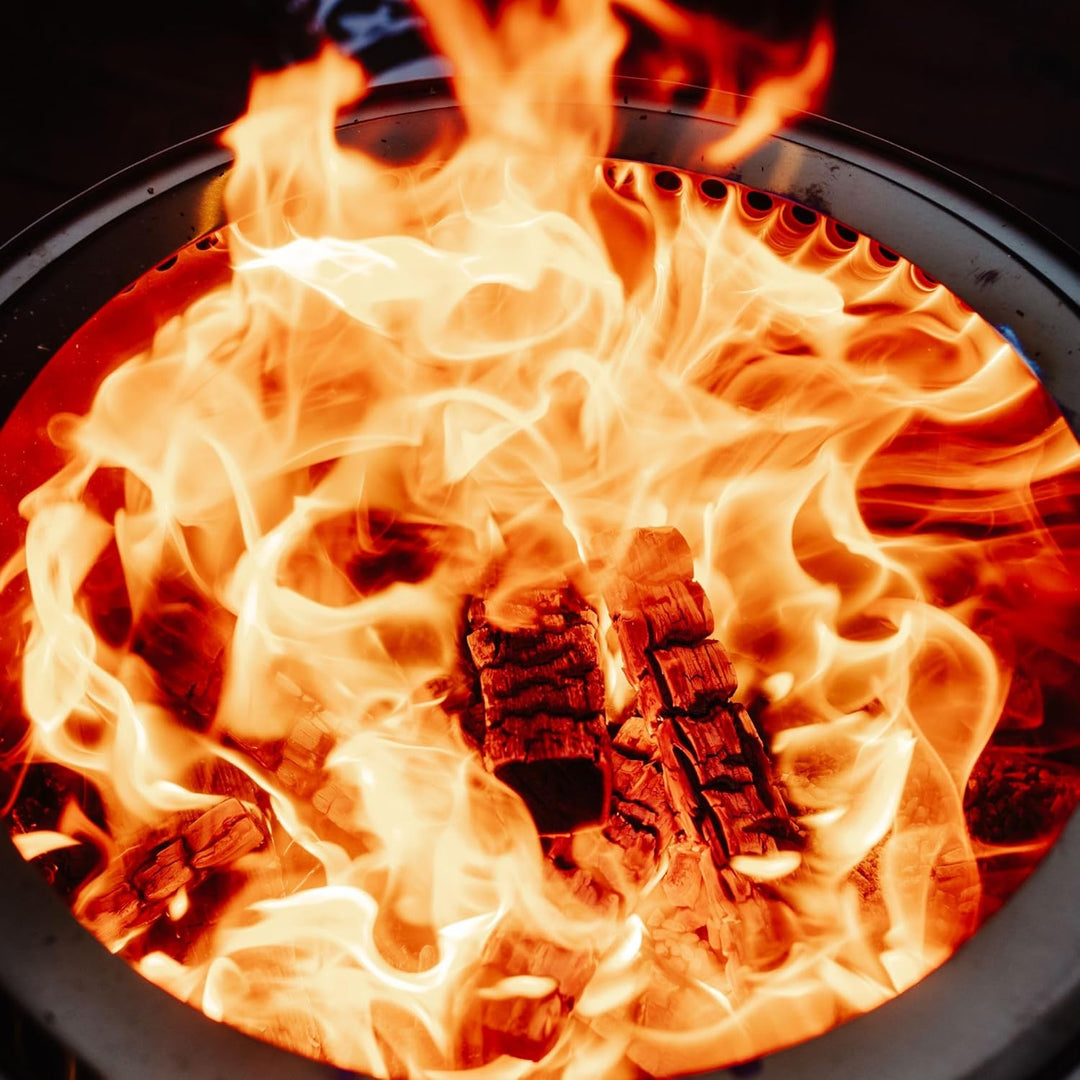 herQs Blaze Feuerschale Rauchfrei – Tragbarer Feuerschale Edelstahl für Garten, Camping & Terrasse –