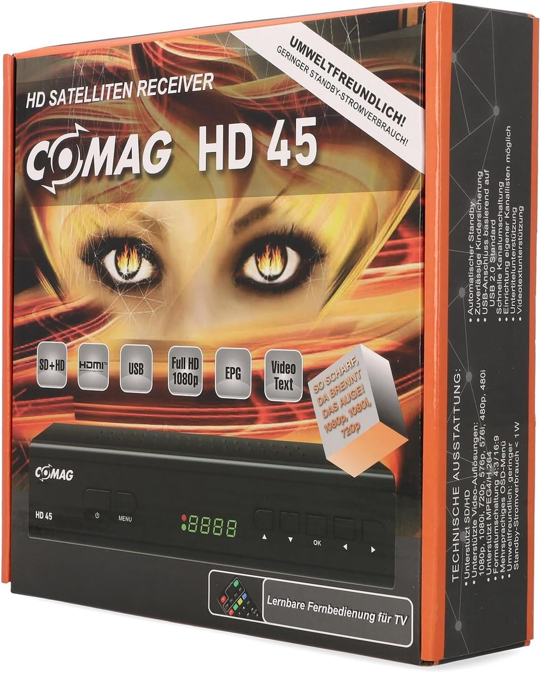 Comag HD45 Digitaler HD Sat Receiver (Full HD, HDTV, DVB-S2, HDMI, SCART, PVR-Ready, USB 2.0) inkl.