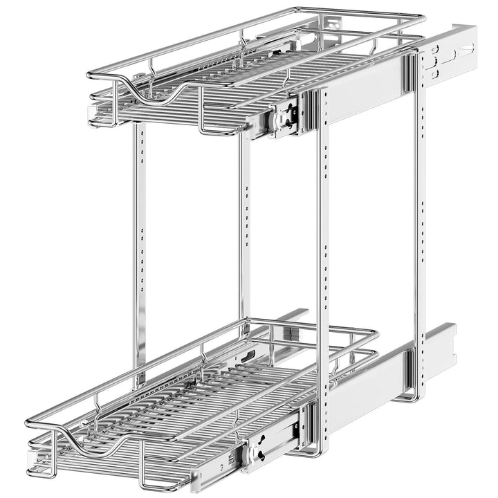 OCG Ausziehbarer Schrank-Organizer mit 2 Etagen (19,1 cm B x 54,6 cm T), ausziehbare Schubladen für
