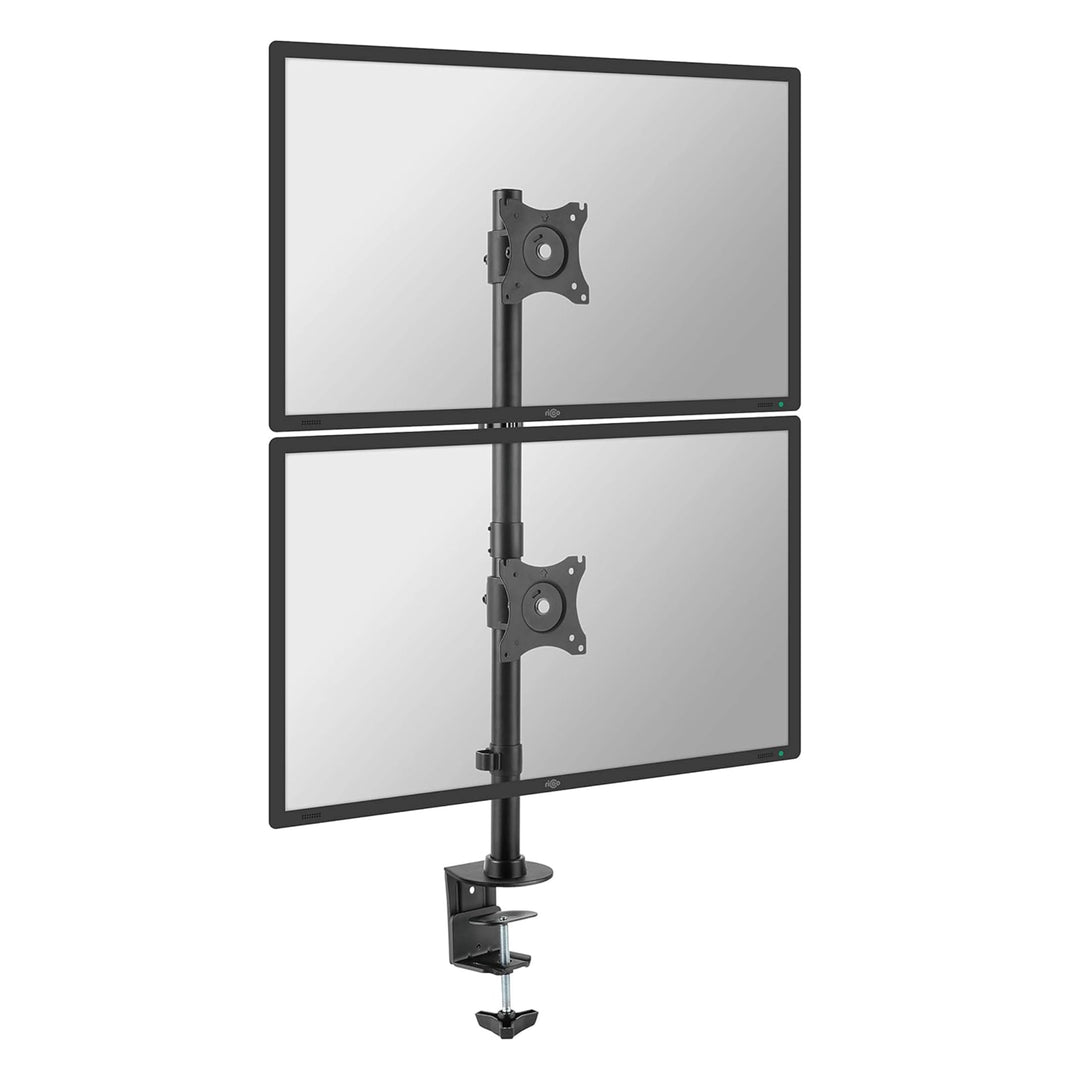 RICOO Dual Monitor Halterung Übereinander Tisch, VESA Tischhalterung für 13-27 Zoll, Monitorhalterun