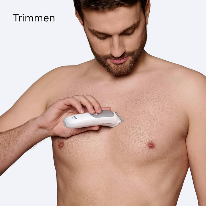 Braun Bodygroomer Series 5, Elektrischer Körperrasierer Herren mit 2 Zubehörteile, Kabelloser Trimme