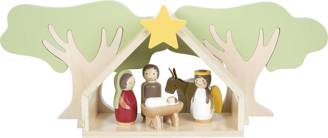Small Foot Spielset Weihnachtskrippe aus Holz, kindgerechte Weihnachtsdekoration, 12356