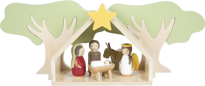 Small Foot Spielset Weihnachtskrippe aus Holz, kindgerechte Weihnachtsdekoration, 12356
