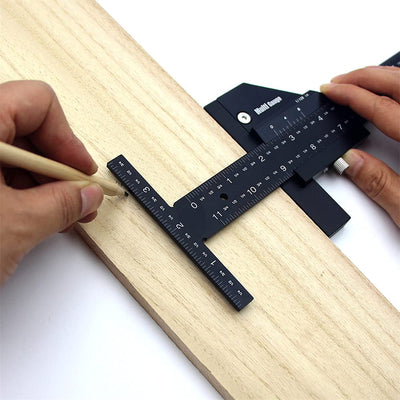 Multi-Schiebe-Tiefenmesser, Aluminiumlegierung, T-Quadrat-Lineal, Holzbearbeitungs-Anreisser, Messwe