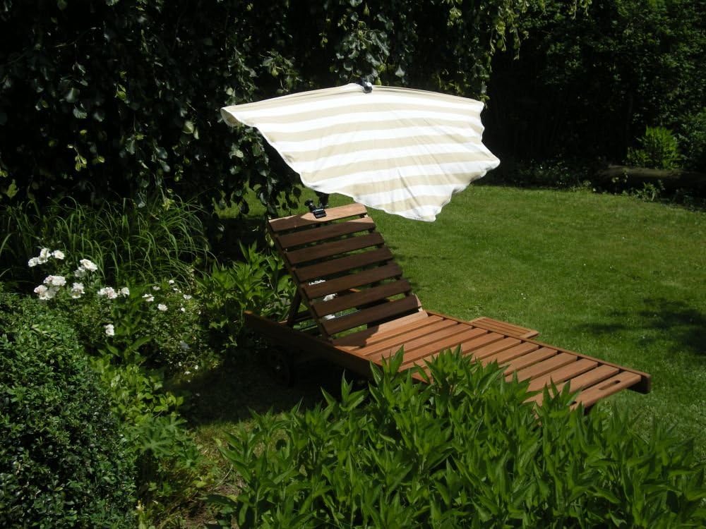 Holly Traveller SONNENLIEGEN-FÄCHERSCHIRM TERRA-BEIGE - STABIELO ® JUBILÄUMS-FÄCHER-SONNENSCHIRM
