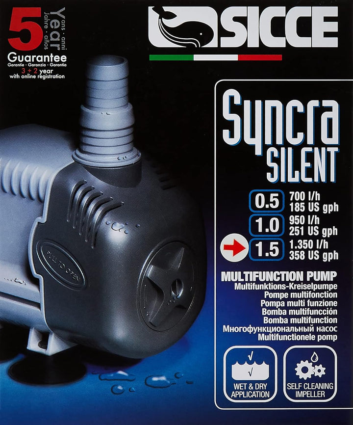 Sicce 995808 Aquarien Universalpumpe Syncra 1.5 1350 Liter/h 23 Watt