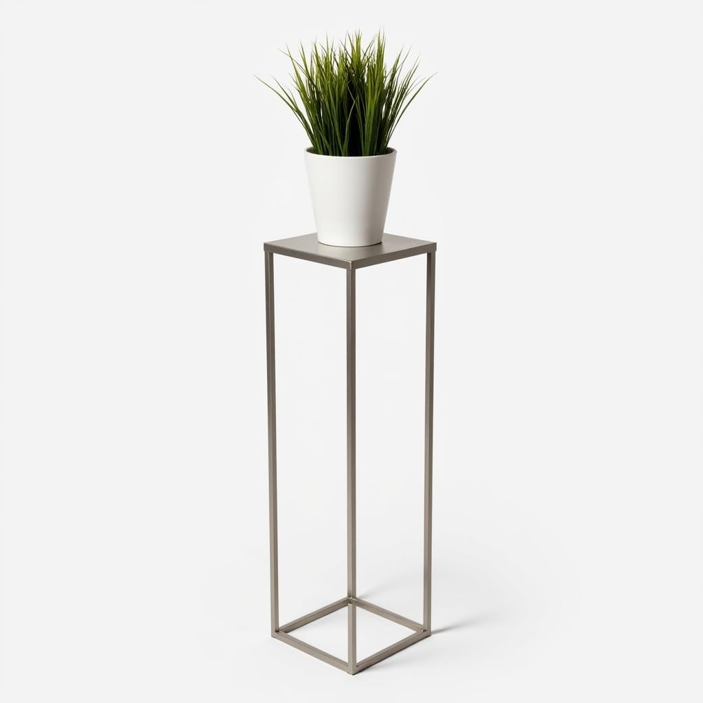 Pflanzenständer Ferro - 24x24x100cm - Farbe Silber - für Zimmerblumen - Metallregal - Dekorativer Ti