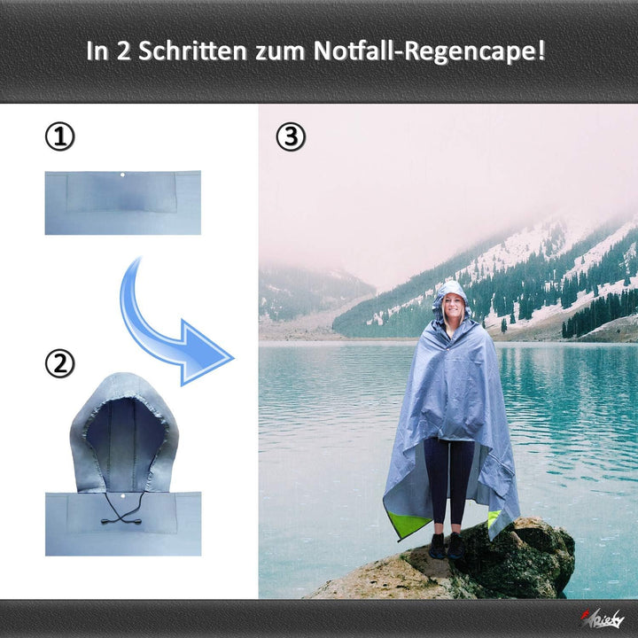 Picknickdecke wasserdicht ultraleicht - XXL Outdoor Decke ideal als Stranddecke, Regenponcho oder Si