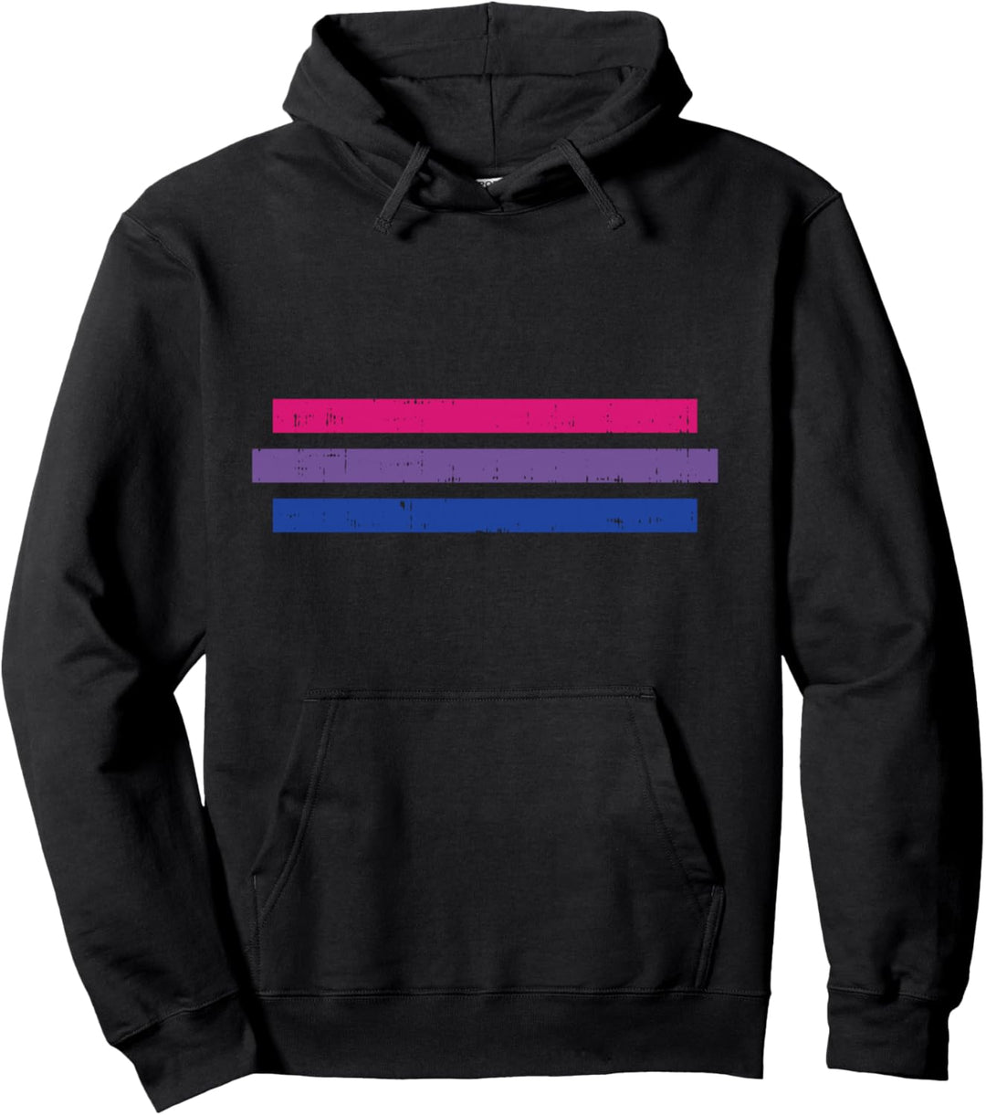Bisexual Pride Flag Striped Bisexuality LGBTQ Bi Ally Gift Pullover Hoodie