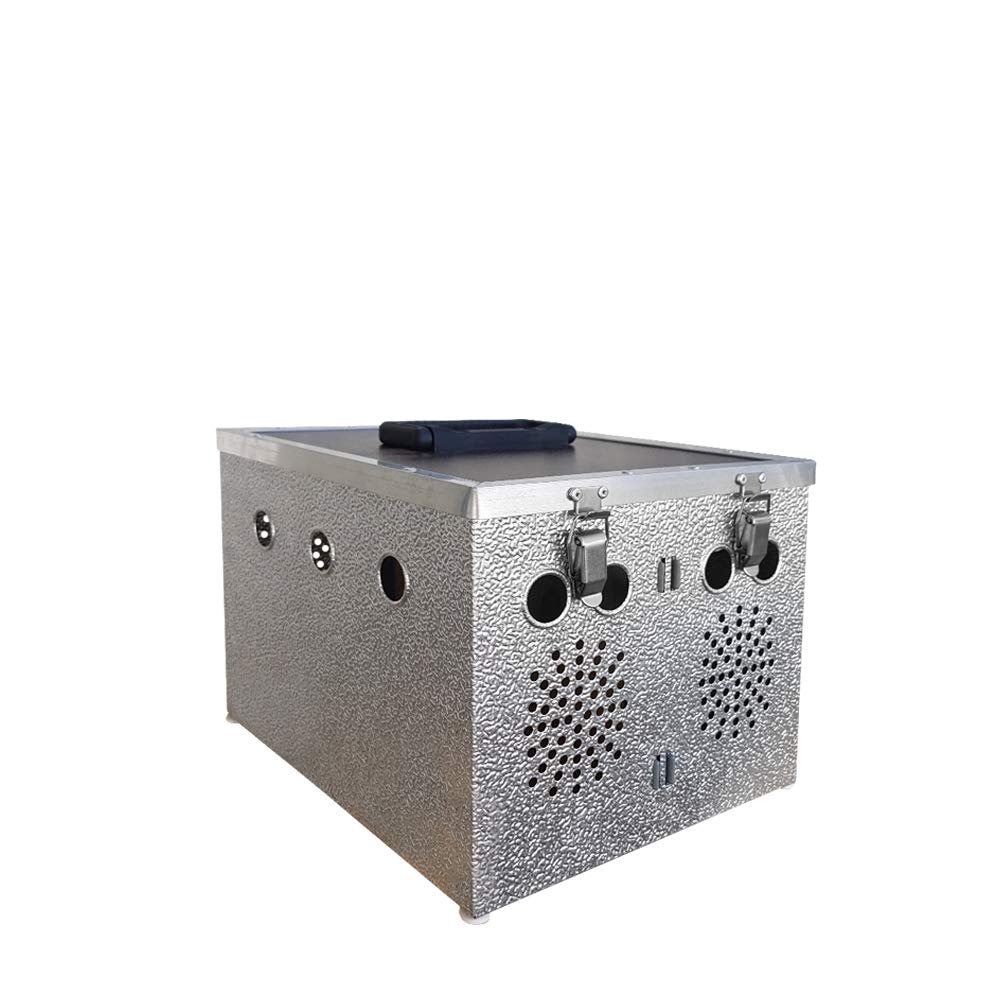 Breker Aluminium Transportbox für Kleintiere – 2 Abteile – Transportkorb mit Einzelverschlüssen – le
