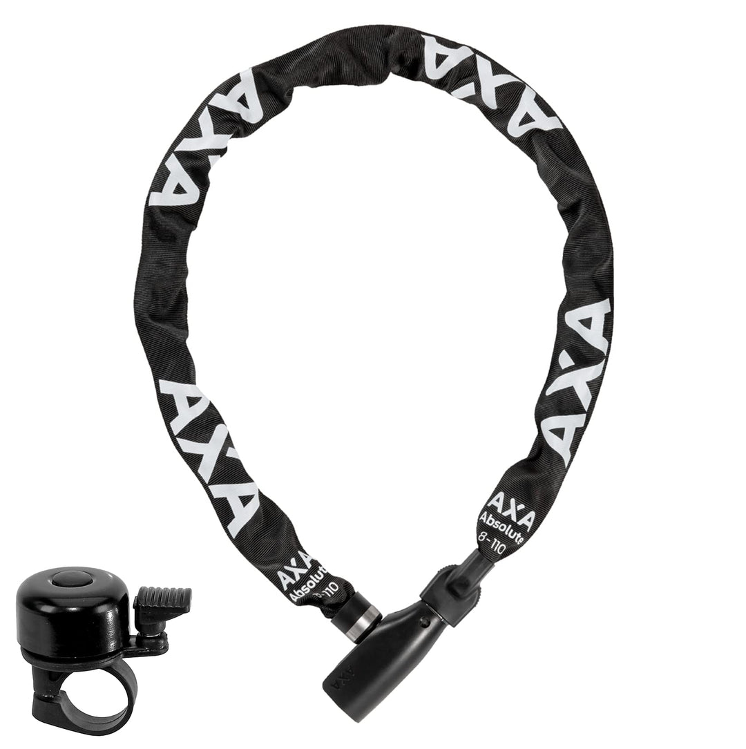 AXA Absolute 8-110 Kettenschloss Ø 8mm - 110 cm länge inkl. 1 x Fahrradklingel