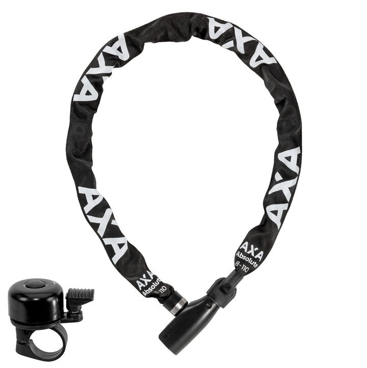 AXA Absolute 8-110 Kettenschloss Ø 8mm - 110 cm länge inkl. 1 x Fahrradklingel