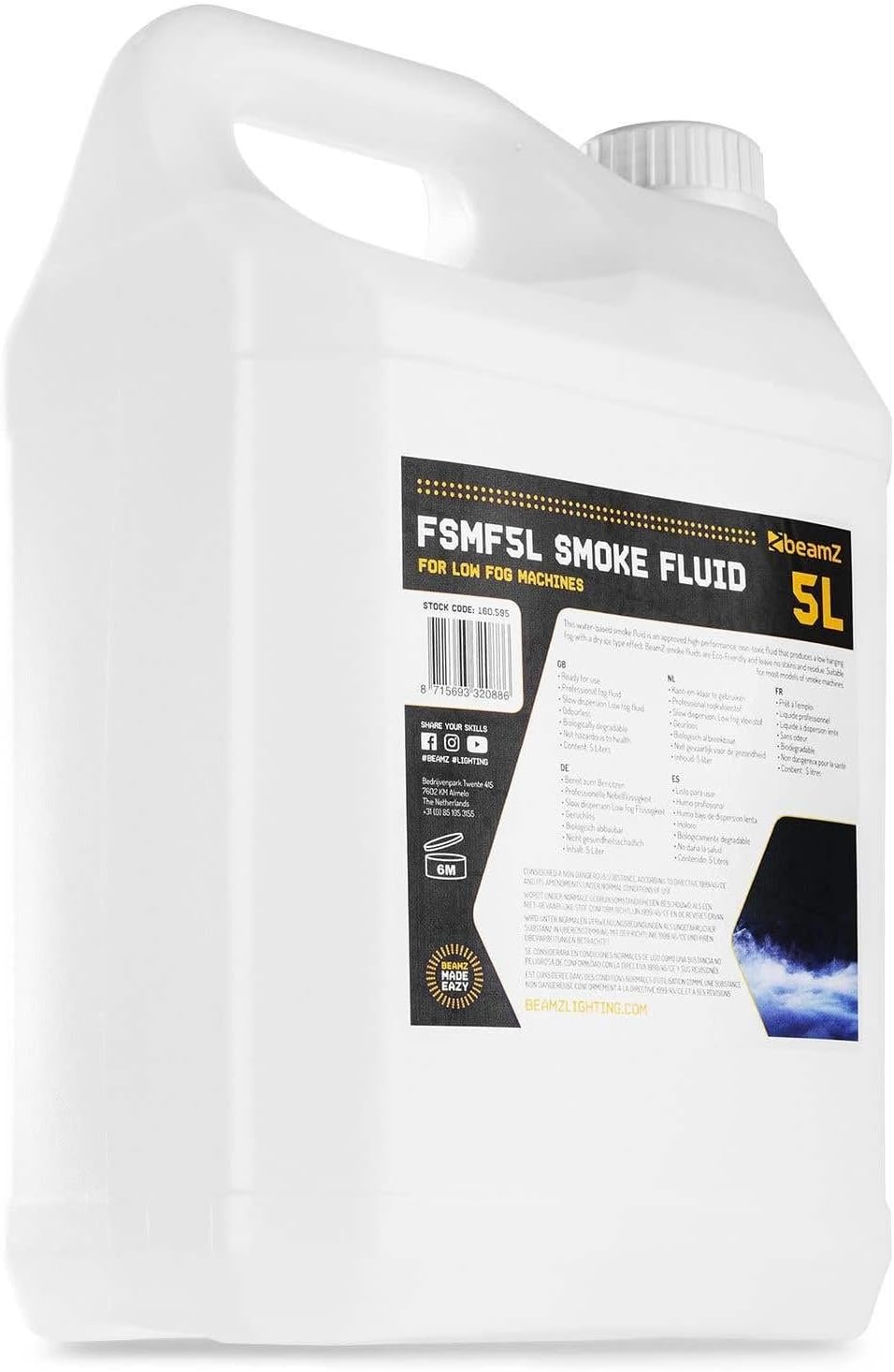BeamZ FSMF5L-Nebelflüssigkeit zur Verwendung mit Low-Fog-Nebelmaschinen - 5