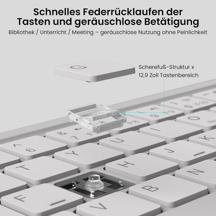 Nillkin Faltbare Reise-Tastatur mit Touchpad und Zahlenblock, drahtlose Bluetooth-Portabel-Falt-Tast