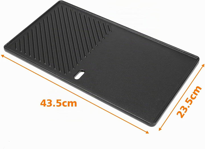 Denmay 43,5cm x 23,5cm Gusseisen Grillplatte für Landmann Triton 2, Enders Kansas Pro 4, Boston Blac