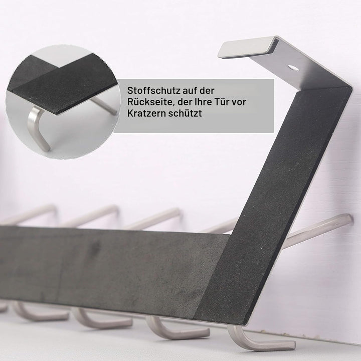 WEBI Türhaken zum Einhängen,Türgarderobe mit 6 Haken,Türaufhänger,Kleiderhaken Tür,Haken Tür,Türhake