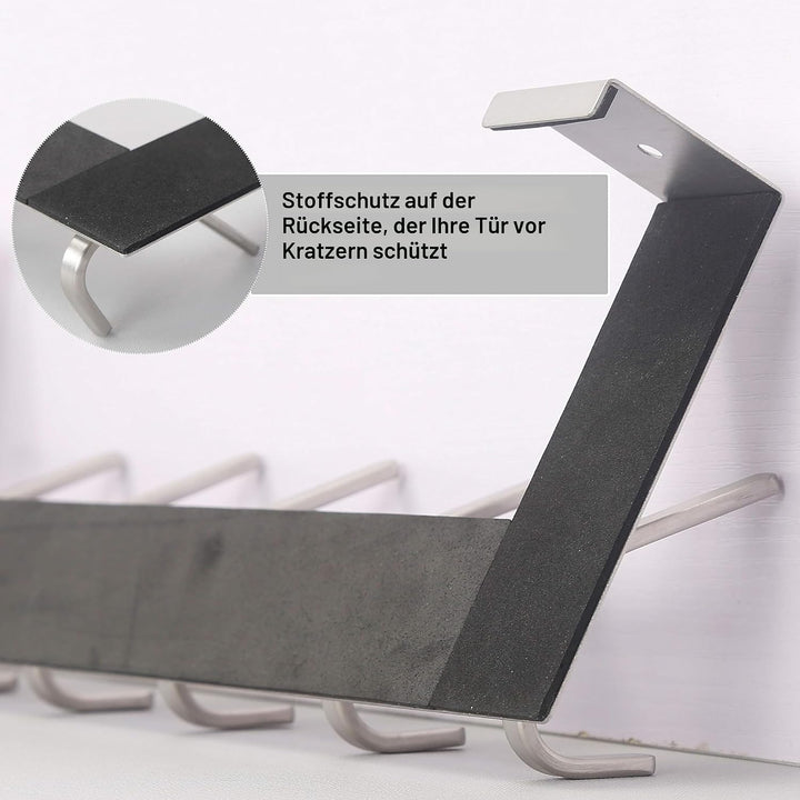 WEBI Türhaken zum Einhängen,Türgarderobe mit 6 Haken,Türaufhänger,Kleiderhaken Tür,Haken Tür,Türhake