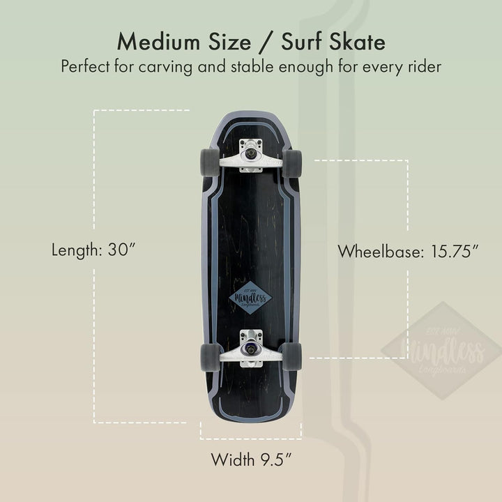 Mindless Longboards Surf Skate Longboard Skateboard Unisex Erwachsene 9.5" Schwarz (Black), 9.5" Sch