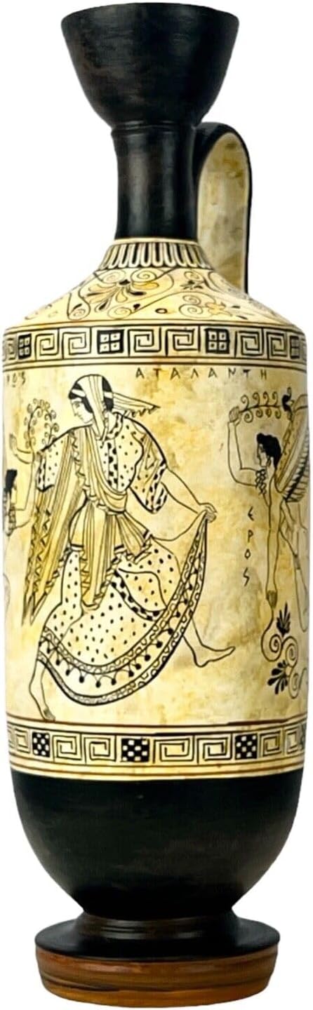 Atalanta Lekythos EROS Vase, Götter der Liebe, antike, griechische Keramik, Kopie