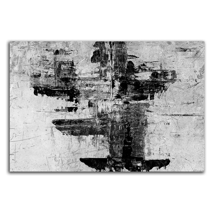 Paul Sinus Art 60x80cm Abstrakt050_Leinwandbild Abstrakte Kunst Kunstdruck schwarz weiss auf Leinwan