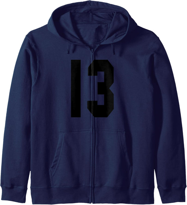 # 13 Team Sports Trikot vorne & hinten Number Player Fan Kapuzenjacke