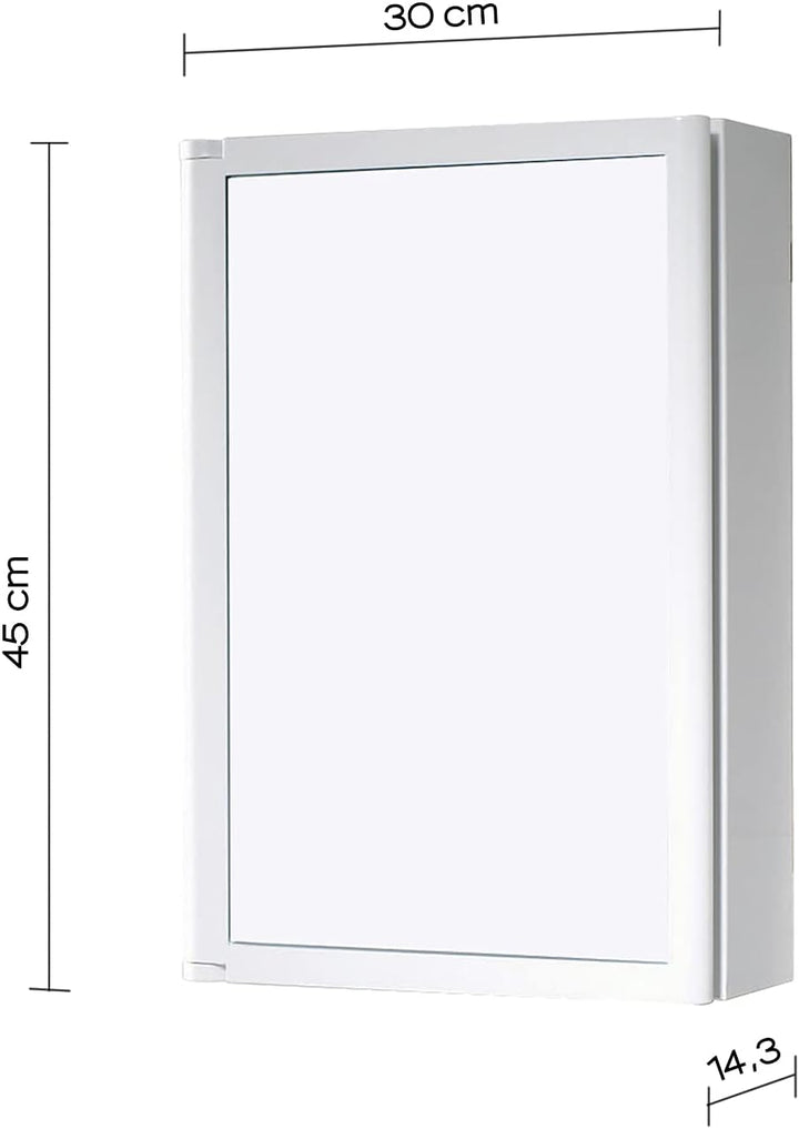 Gedy R&amp;D Design ABS-Badezimmerschrank, 45 x 30 x 14,3 cm, Weiss (ohne Spiegel)