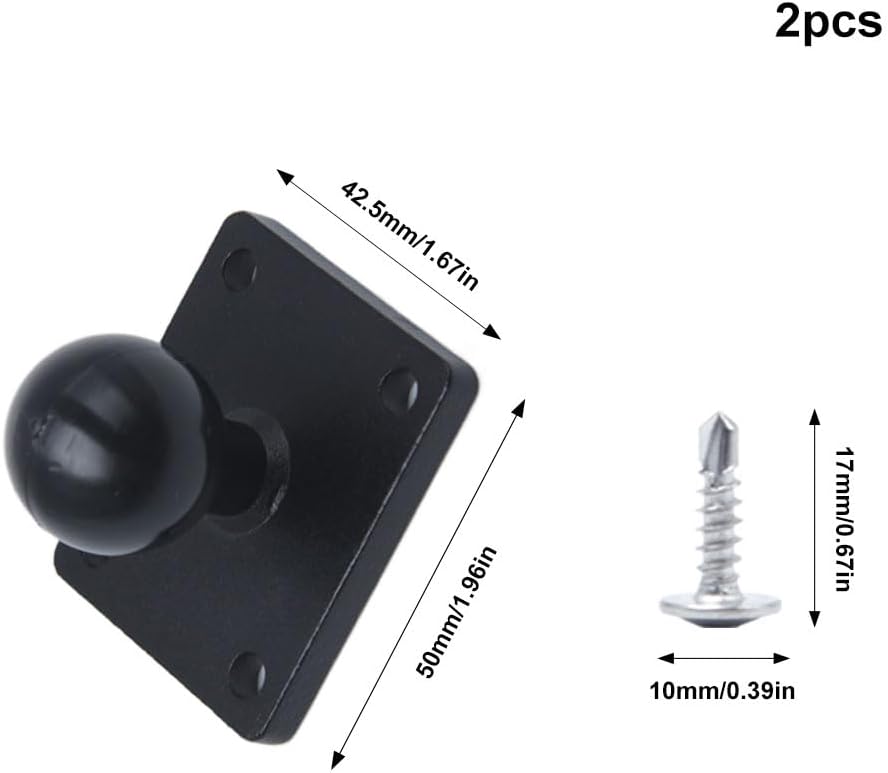 2 Stück 1 Zoll Handy Kugelverbindung mit Quadratischer Basis Kugelkopf Halterung Aluminium Handyhalt