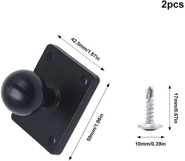 2 Stück 1 Zoll Handy Kugelverbindung mit Quadratischer Basis Kugelkopf Halterung Aluminium Handyhalt