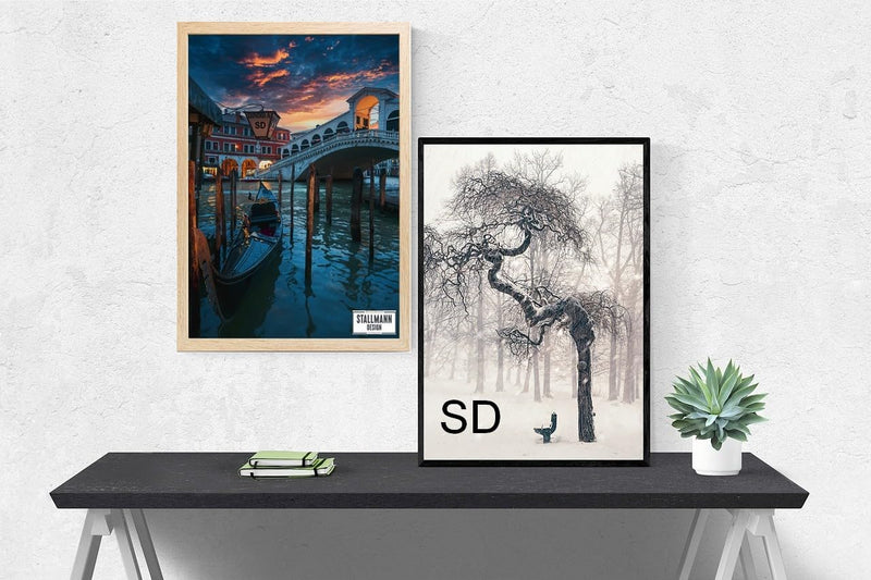 Stallmann Design Bilderrahmen 50x80 cm sonoma-eiche Holz mit Acrylglas Rahmen-Breite 20mm Posterrahm
