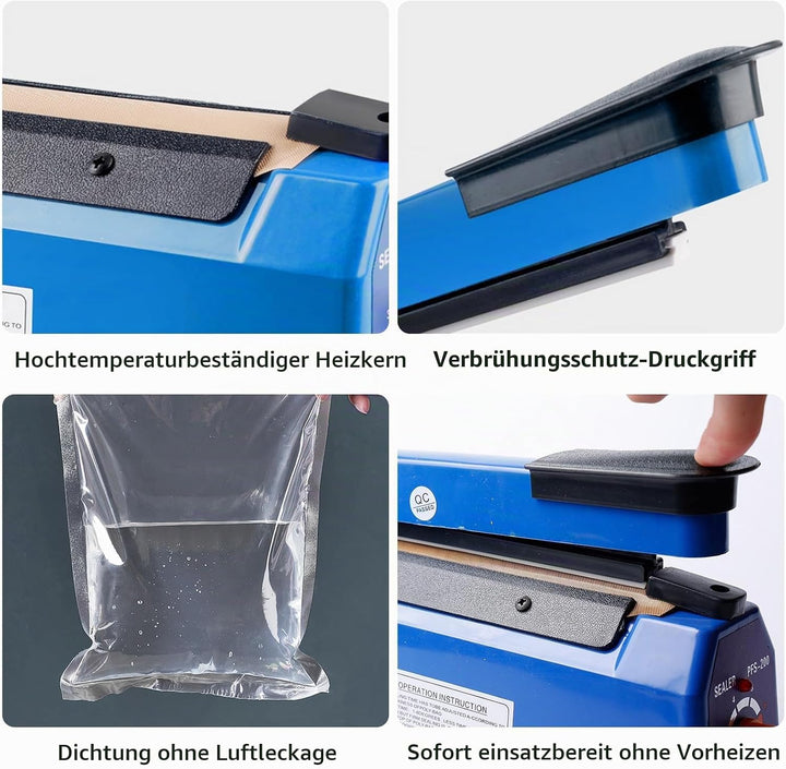 Heisssiegelgerät, 300mm Folienschweissgerät, Bag Sealer, Mini Folienschweissgerät, Plastiktüten Tüte