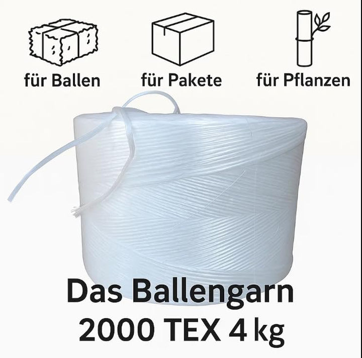 Pressengarn Lider - Weiss - 2000m - Reissfestes und UV-beständiges - Ballengarn für Stroh, Heu - Hoc