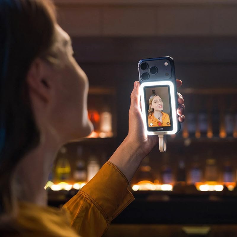 Insta360 Snap - Selfie-Bildschirm mit Licht Vorschau Ihrer Aufnahmen in Echtzeit während Sie die übe