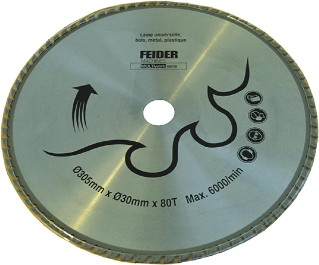 FEIDER F305LU Universal Kreissägeblatt - Sägeblatt für Kreissäge, Gezahnte Sägescheibe - Stahl - 305