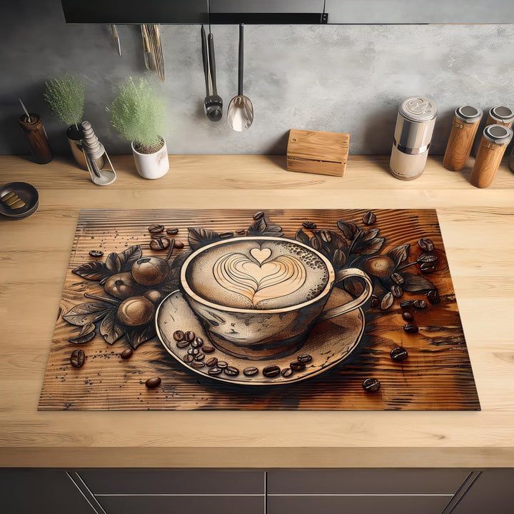 Herdabdeckplatte 81x52 cm Einteilig Küche Herdabdeckung Induktionsfeld Ceranfeld Herdabdeckplatten V