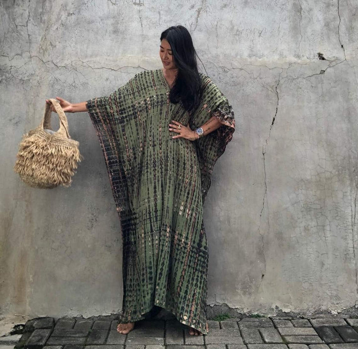 Damen Strandkleid Boho Strandponcho Plus Grösse Kaftan Sommerkleid Maxikleid Lose Maxi Kimono Kaftan