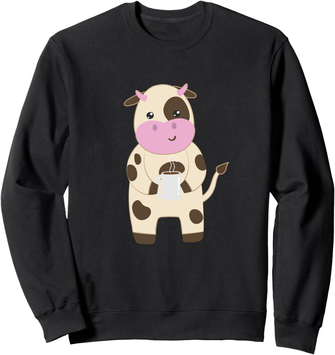 Kuh Kaffee Montag Büro Koffein Nette Tiere Sweatshirt
