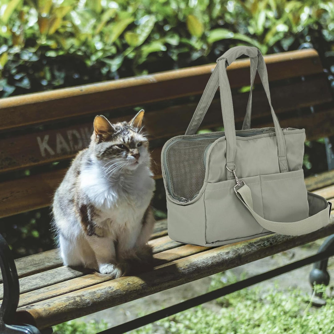 Tragetasche für Hunde, Umhängetasche und Handtasche, weiche Seiten, mit Netzfenstern und grossen Vor