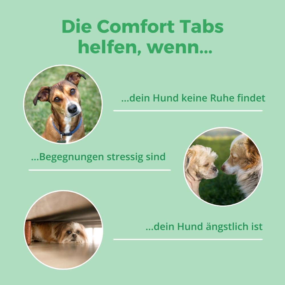 purapep Comfort Hunde Tabs - Natürliches Beruhigungsmittel mit Tryptophan, Magnesium und B-Vitaminen