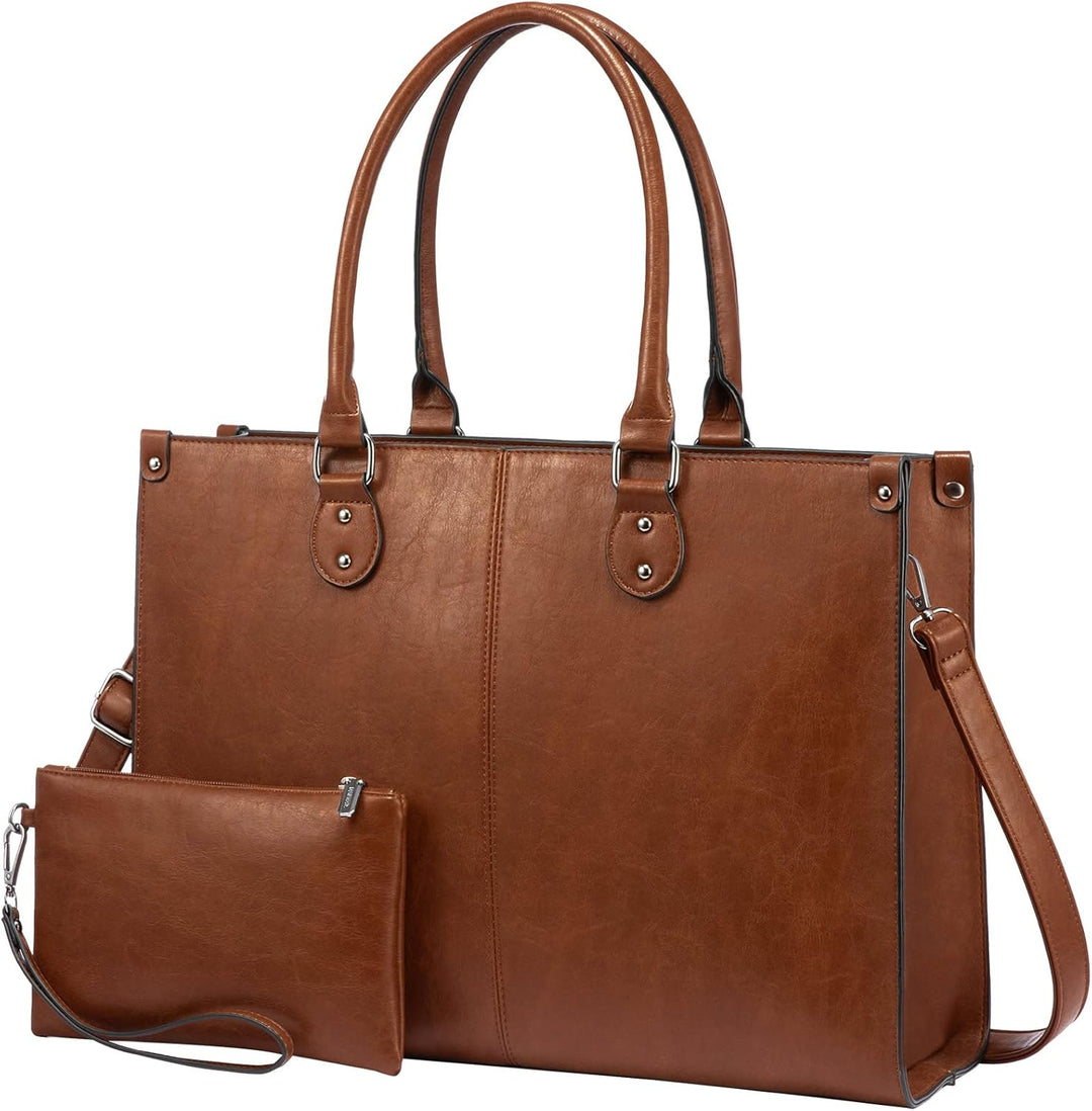 LOVEVOOK Laptoptasche Damen Handtasche Grosse 17.3 Zoll PU Leder Shopper Tasche Woman Shoulder Cross