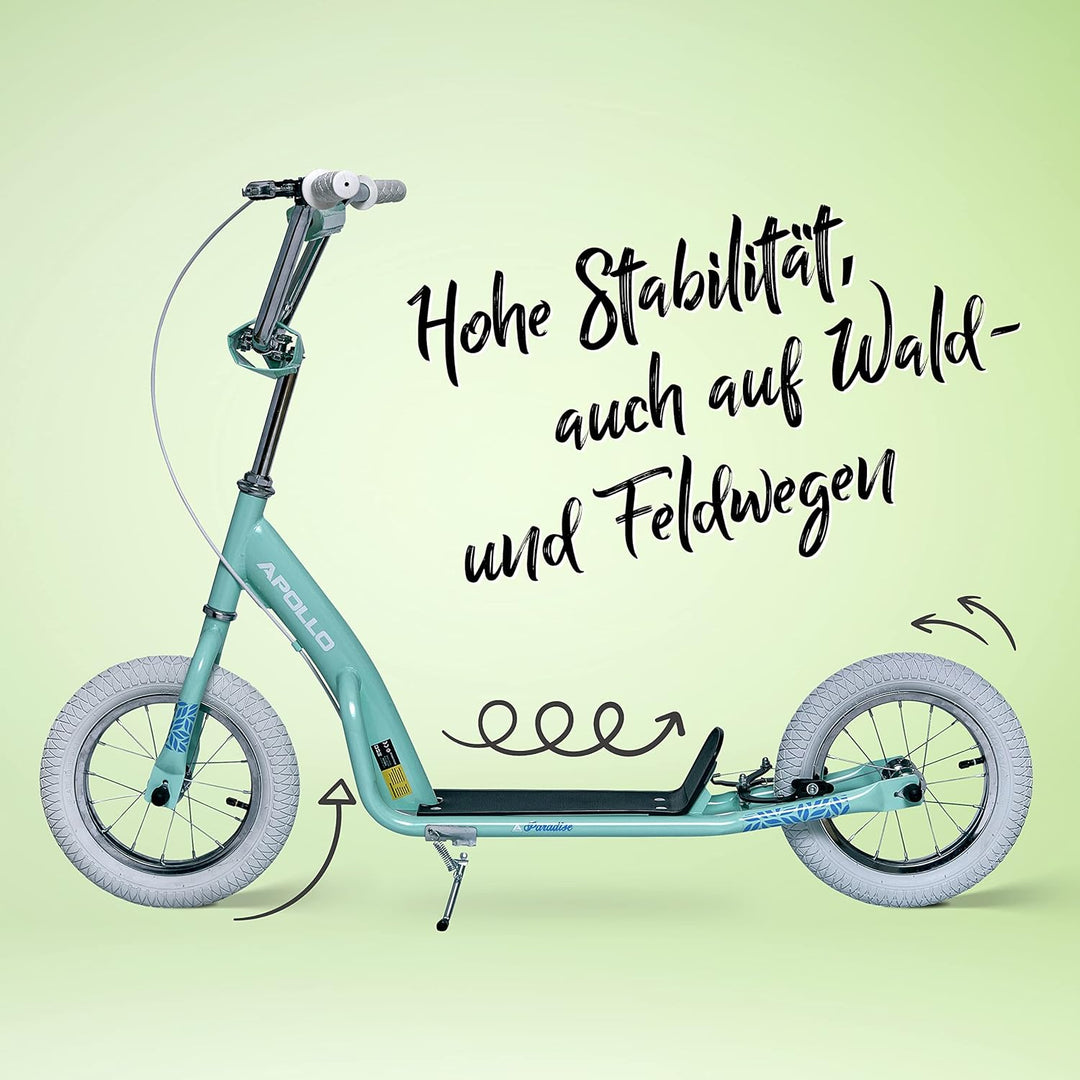 Apollo Retro Scooter Paradise | Roller mit Luftreifen 12,5 Zoll | Stylisher Tretroller für Kinder un