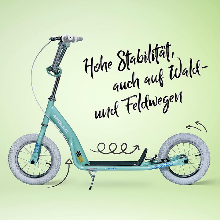 Apollo Retro Scooter Paradise | Roller mit Luftreifen 12,5 Zoll | Stylisher Tretroller für Kinder un
